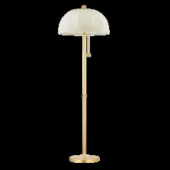 Meshelle Floor Lamp, Aged Brass