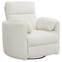 Radius - Mega Ivory Swivel Power Glider Recliner