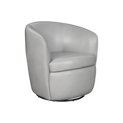 Barolo - Steamboat Ice 100% Italian Leather Swivel Club Chair