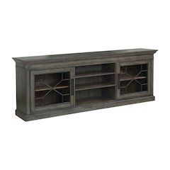 Smokey Grey TV Console, Rustic Traditional Style, Solid Mango Construction