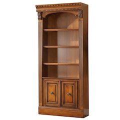 Brown Traditional English Library Bookcase with Open Top Design