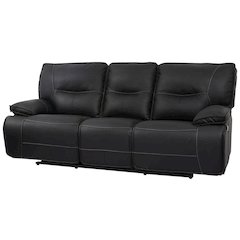 Black Reclining Sofa for RV Living Room, Power Recliner Couch Seating