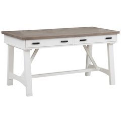 White Desk, 60 Inch Writing Desk with 3 Drawers, Writing Desk Wood Design