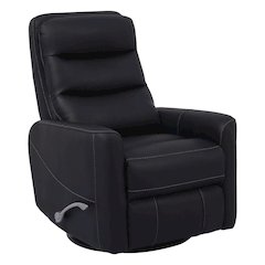 Black Swivel Recliner Chair with Glider Base and Soft Fabric Comfort