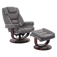 Gray Swivel Recliner Chair With Ottoman, Chair and Ottoman Set of 2-pcs