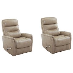 Gemini - Linen Swivel Glider Recliner Two Pack