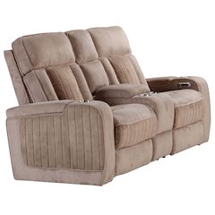 Equinox Mushroom Power Reclining Console Loveseat