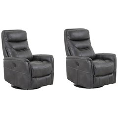 Gemini - Flint Power Swivel Glider Recliner Two Pack
