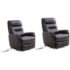 Gemini - Truffle Power Lift Recliner with Articulating Headrest Two Pack