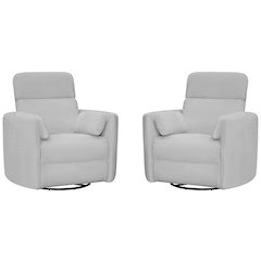 Radius - Angora Linen Manual Swivel Recliner Two Pack