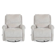 Gentry - Ecru Mist Manual Swivel Glider Recliner Two Pack