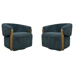 Finley - Island Teal Swivel Accent Chair Two Pack