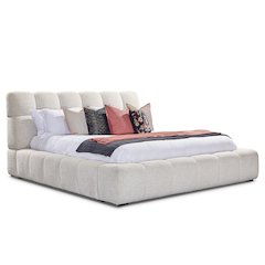 - Fluffy River Rock Queen Upholstered Bed