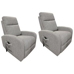 Thriller - Natural Beauty Grey Power Lift Recliner Two Pack