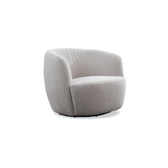 Carina - Bloke Cotton Swivel Barrel Chair