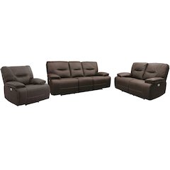 Spartacus - Chocolate Power Reclining Sofa Loveseat and Recliner