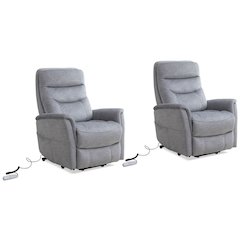 Gemini - Capri Silver Power Lift Recliner with Articulating Headrest Two Pack