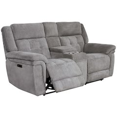 Richland - Bristol Grey Power Reclining Console Loveseat