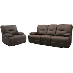 Spartacus - Chocolate Power Reclining Sofa and Recliner