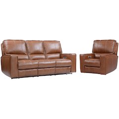 Rockford - Verona Saddle Power Reclining Sofa and Recliner