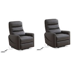 Hercules-Haze Power Lift Recliner with Articulating Headrest Two Pack