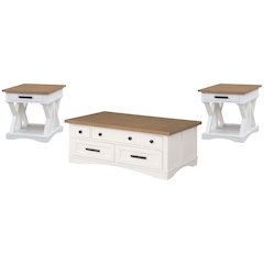 Modern - Cotton Lift Top Cocktail Table with 2 End Tables