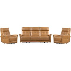 Gershwin - Lucca Butterscotch Power Reclining Sofa and Two Recliners