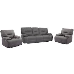 Spartacus - Haze Power Reclining Sofa and Two Recliners