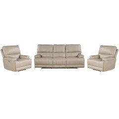 Verona Linen - Powered By Freemotion Power Reclining Sofa and Two Recliners