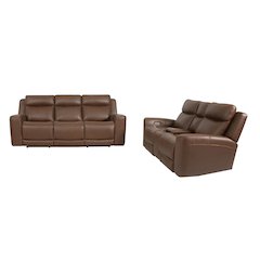Calgary - Autumn Umber Power Reclining Sofa and Loveseat
