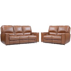 Rockford - Verona Saddle Power Reclining Sofa and Loveseat