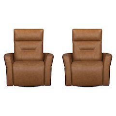 Remmington - Vintage Caramel Power Swivel Glider Recliner P2 Two Pack