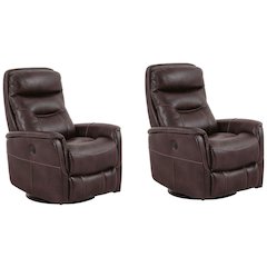 Gemini - Truffle Power Swivel Glider Recliner Two Pack