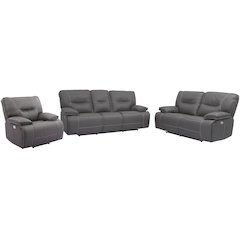 Spartacus - Haze Power Reclining Sofa Loveseat and Recliner