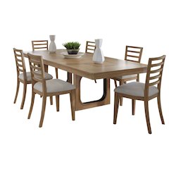 Escape - Dining 84 Inch Rectangular Table with 6 ladderback Chairs