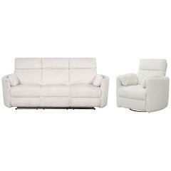 Radius - Mega Ivory Power Reclining Sofa and Recliner
