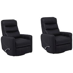 Hercules - Black Swivel Glider Recliner Two Pack