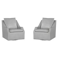 Asher - Steamboat Ice Swivel Accent Chair Two Pack