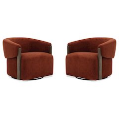Finley - Island Rust Swivel Accent Chair Two Pack