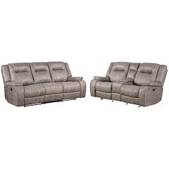 Blake - Desert Taupe Manual Reclining Sofa and Loveseat