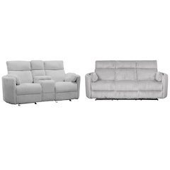 Radius - Mega Grey Power Reclining Sofa and Loveseat