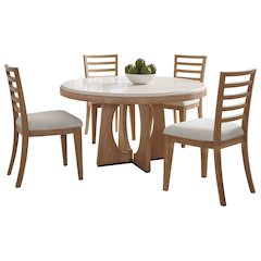 Dining 54 In. Round Table with 4 Ladderback Chairs