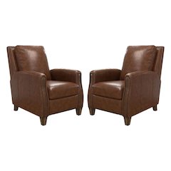 Chestnut Recliner Two Pack with Transitional Style and Comfortable Seating