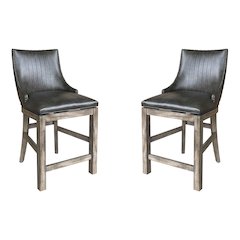 Lodge Dining Swivel Counter Sling Chair Two Pack