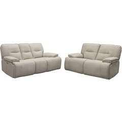 Spartacus - Oyster Power Reclining Sofa and Loveseat