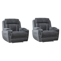 Dalton - Lucky Charcoal Power Recliner Two Pack