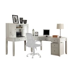 Boca 5 Piece L Shape Desk with Lateral File and Hutch
