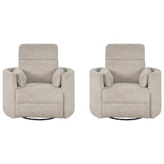 Radius - Burlap Manual Swivel Recliner Two Pack