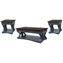 Modern - Denim Cocktail Table with 2 End Tables