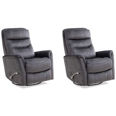 Gemini - Capri Charcoal Swivel Glider Recliner Two Pack